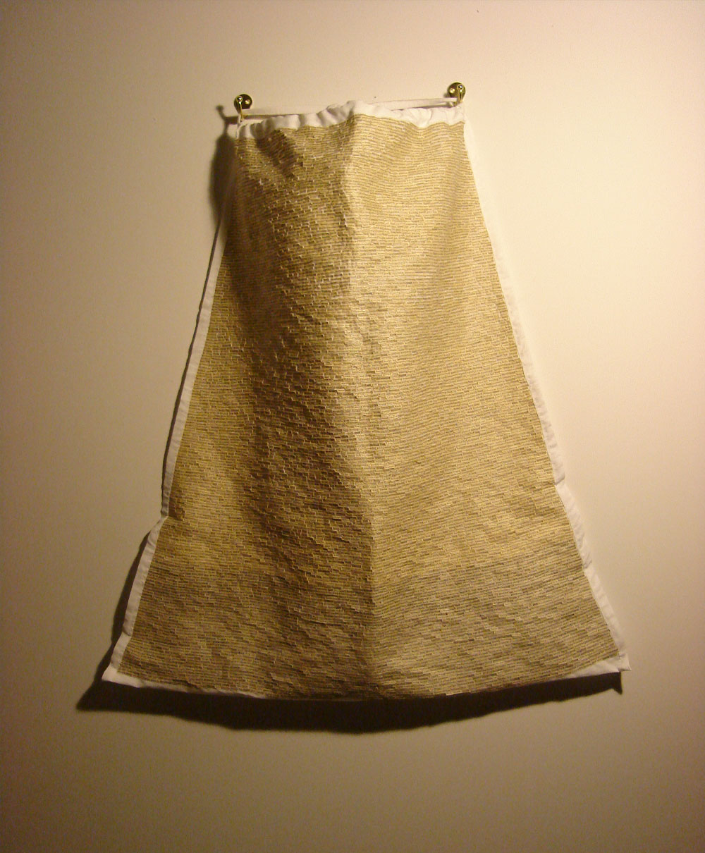 Red Letter Cape - Hand-sewn text on cloth - 2009